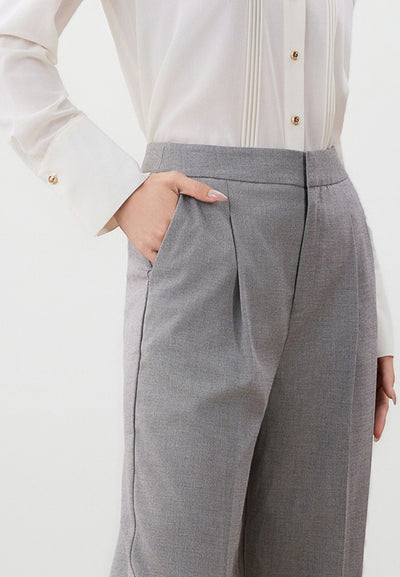 กางเกงสูทสำหรับผู้หญิง Relaxed Straight Leg