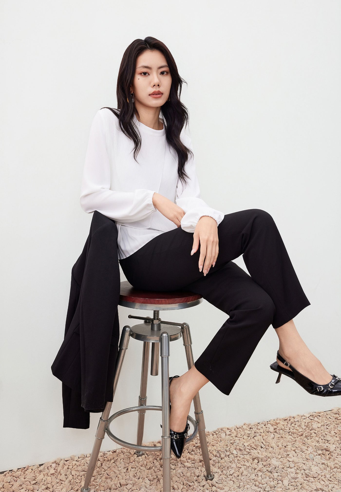 กางเกงขายาวสำหรับผู้หญิง Regular Straight Leg