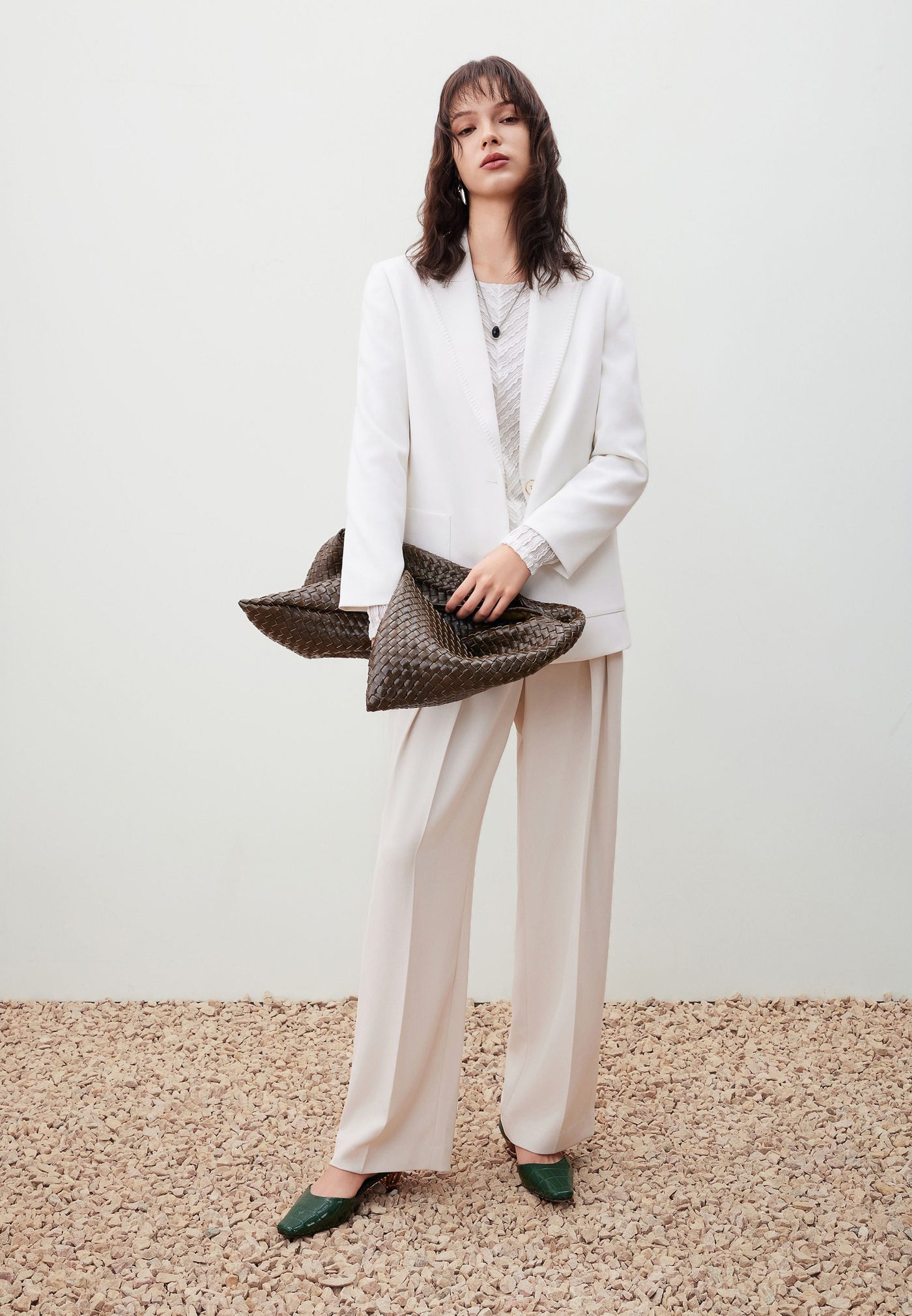 กางเกงขายาวสำหรับผู้หญิง Relaxed Straight Leg