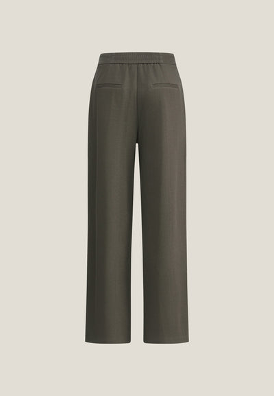 Women Clothing Pique Knit Relaxed Pants Straight Leg