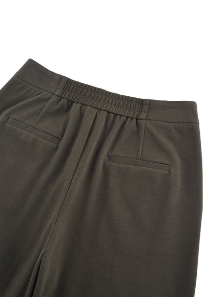 Women Clothing Pique Knit Relaxed Pants Straight Leg