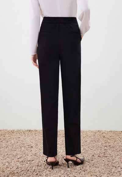 Women Clothing Pique Knit Relaxed Pants Straight Leg
