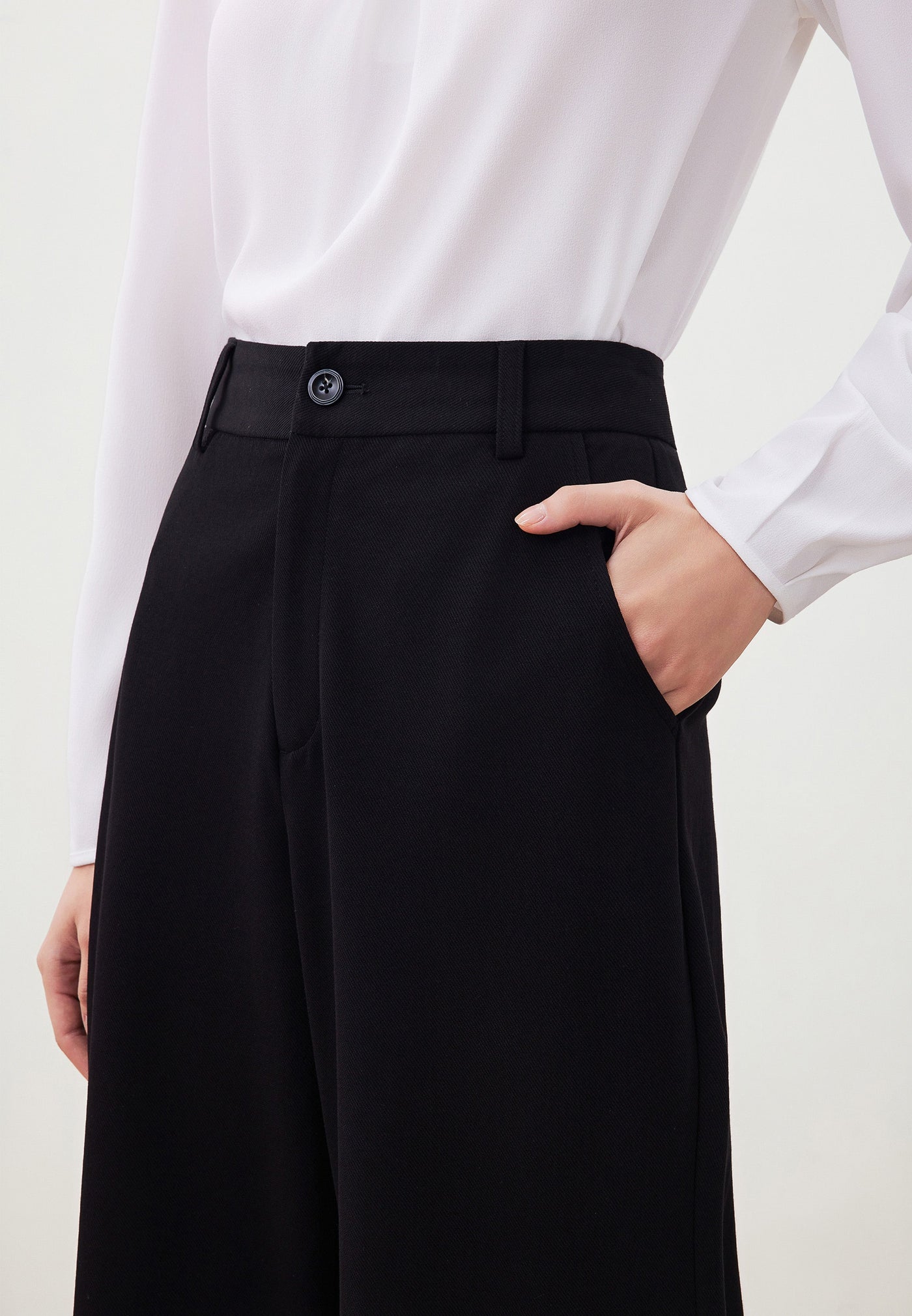 Women Clothing Pique Knit Relaxed Pants Straight Leg
