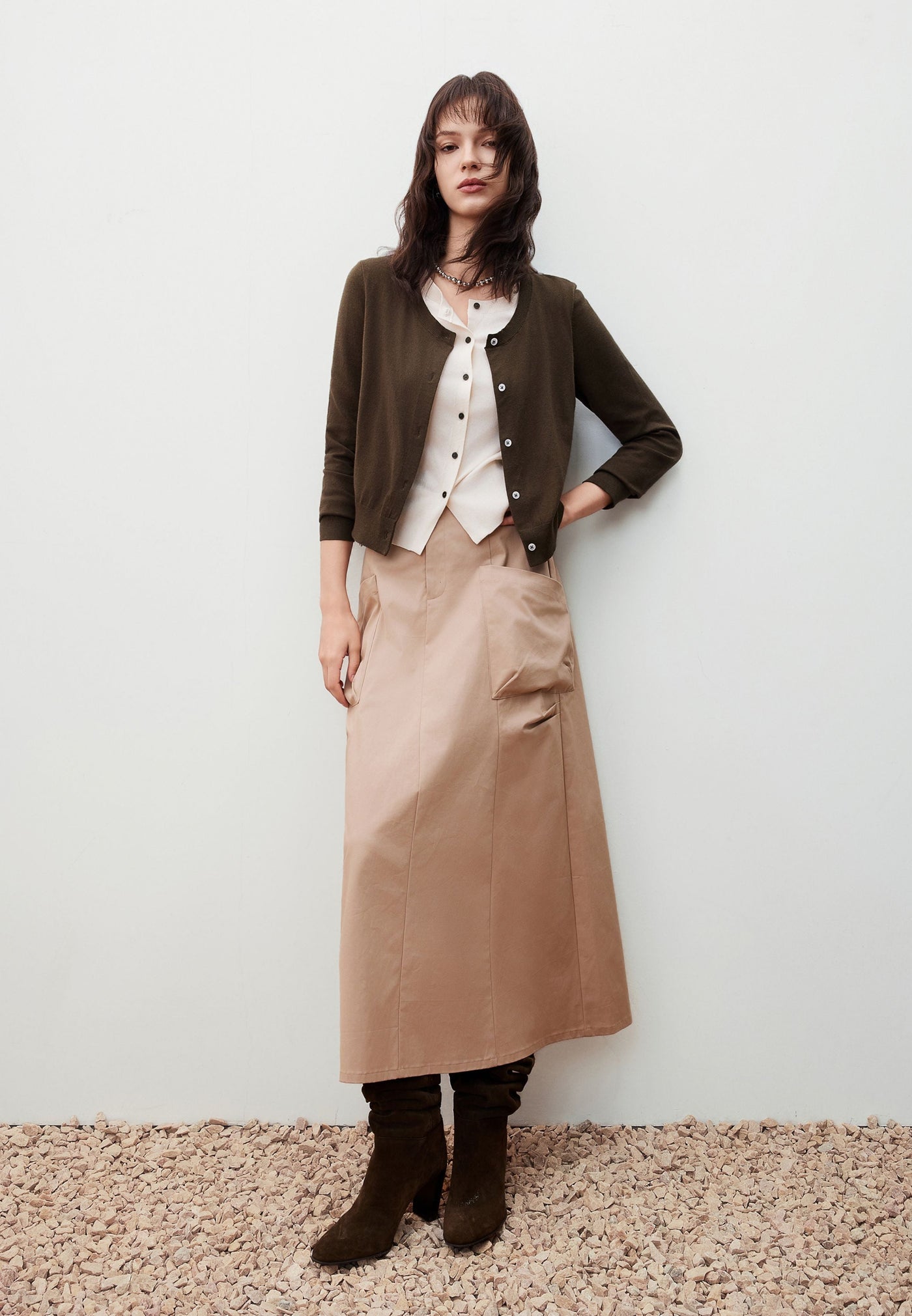 Women Clothing 2-in-1 Layered Cardigan Regular Fit