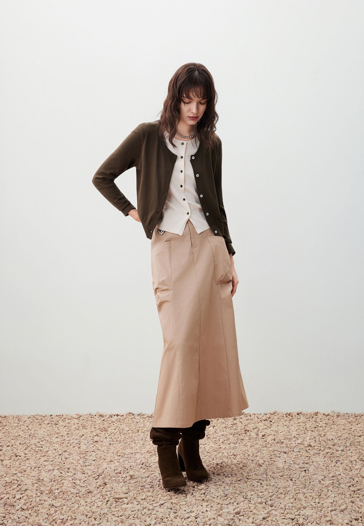 Women Clothing 2-in-1 Layered Cardigan Regular Fit