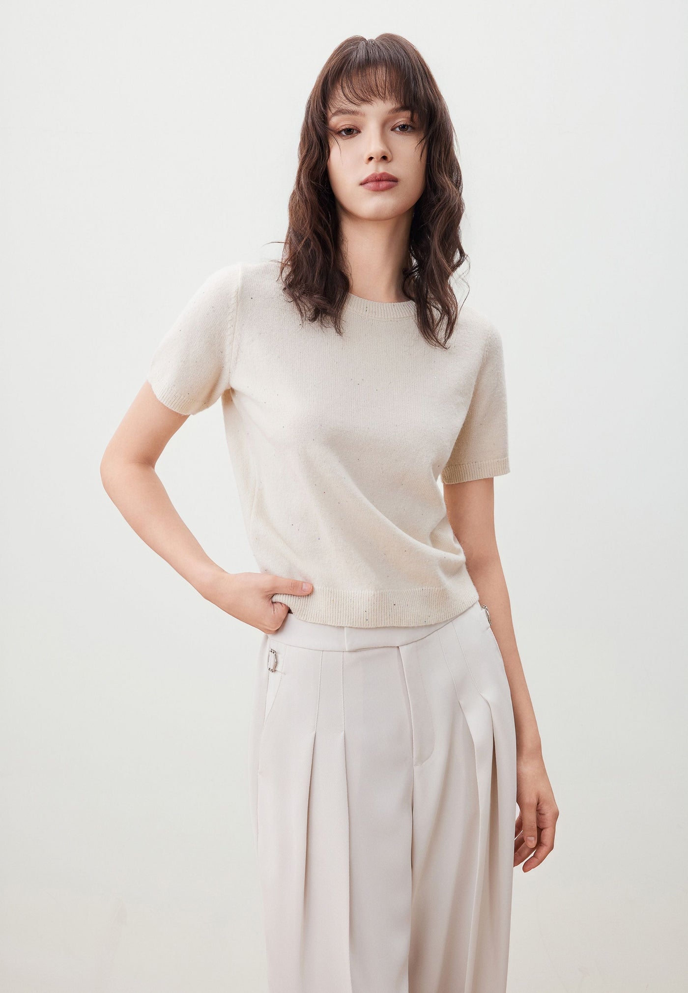 Women Clothing Sequin Yarn Top Regular Fit