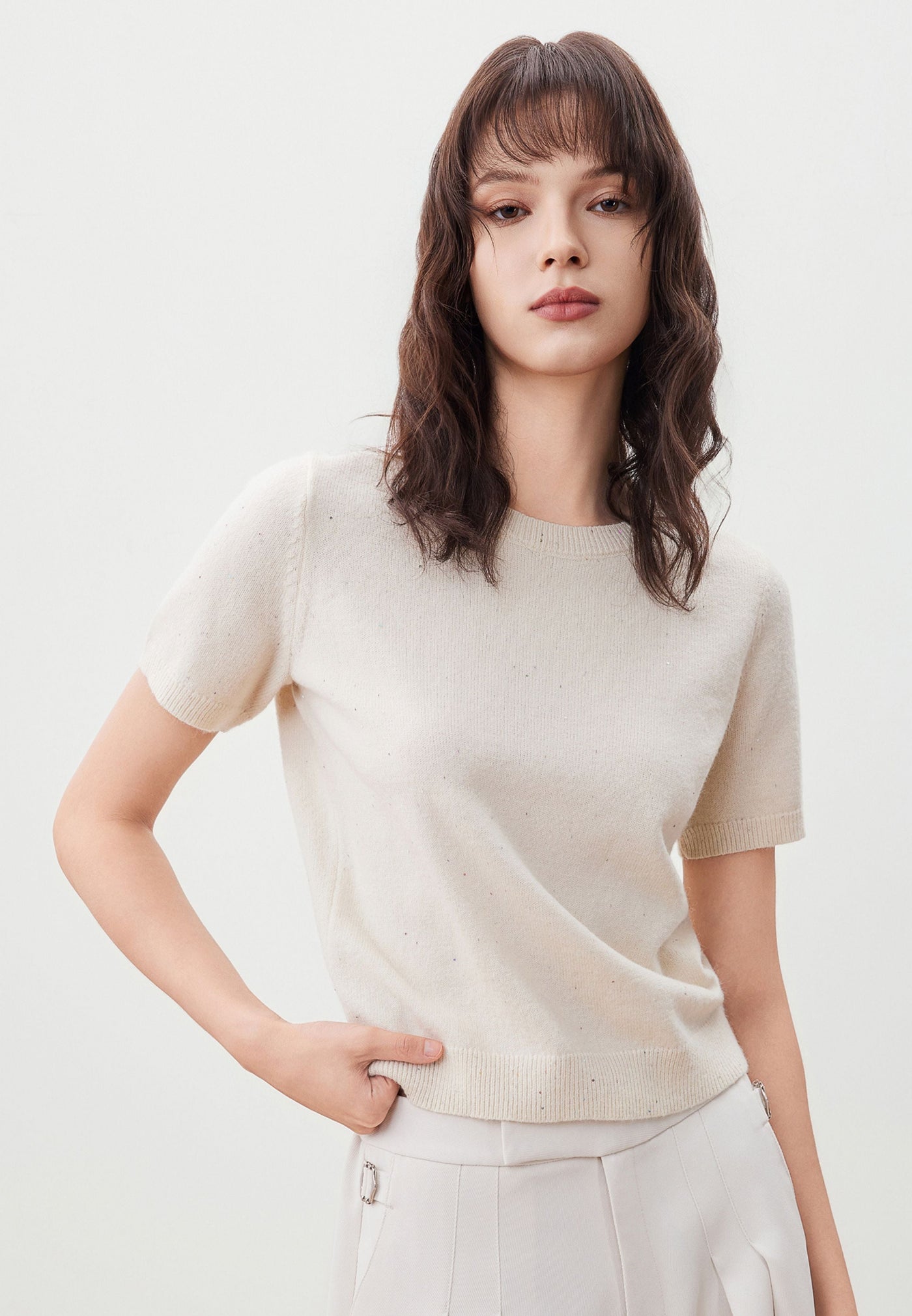 Women Clothing Sequin Yarn Top Regular Fit