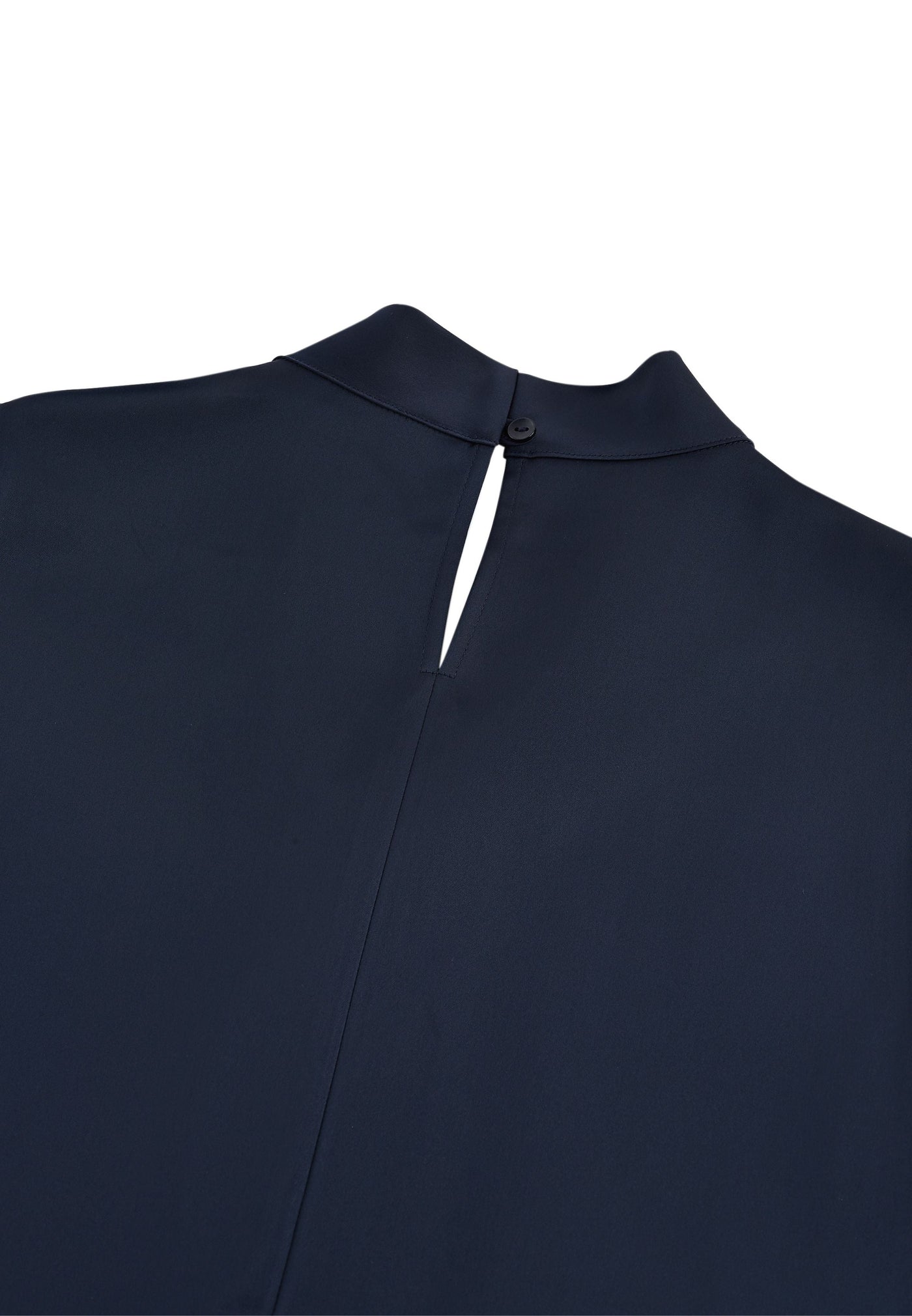 Women Clothing Sleeveless Satin Blouse with Pearl Tie-Neck Regular Fit