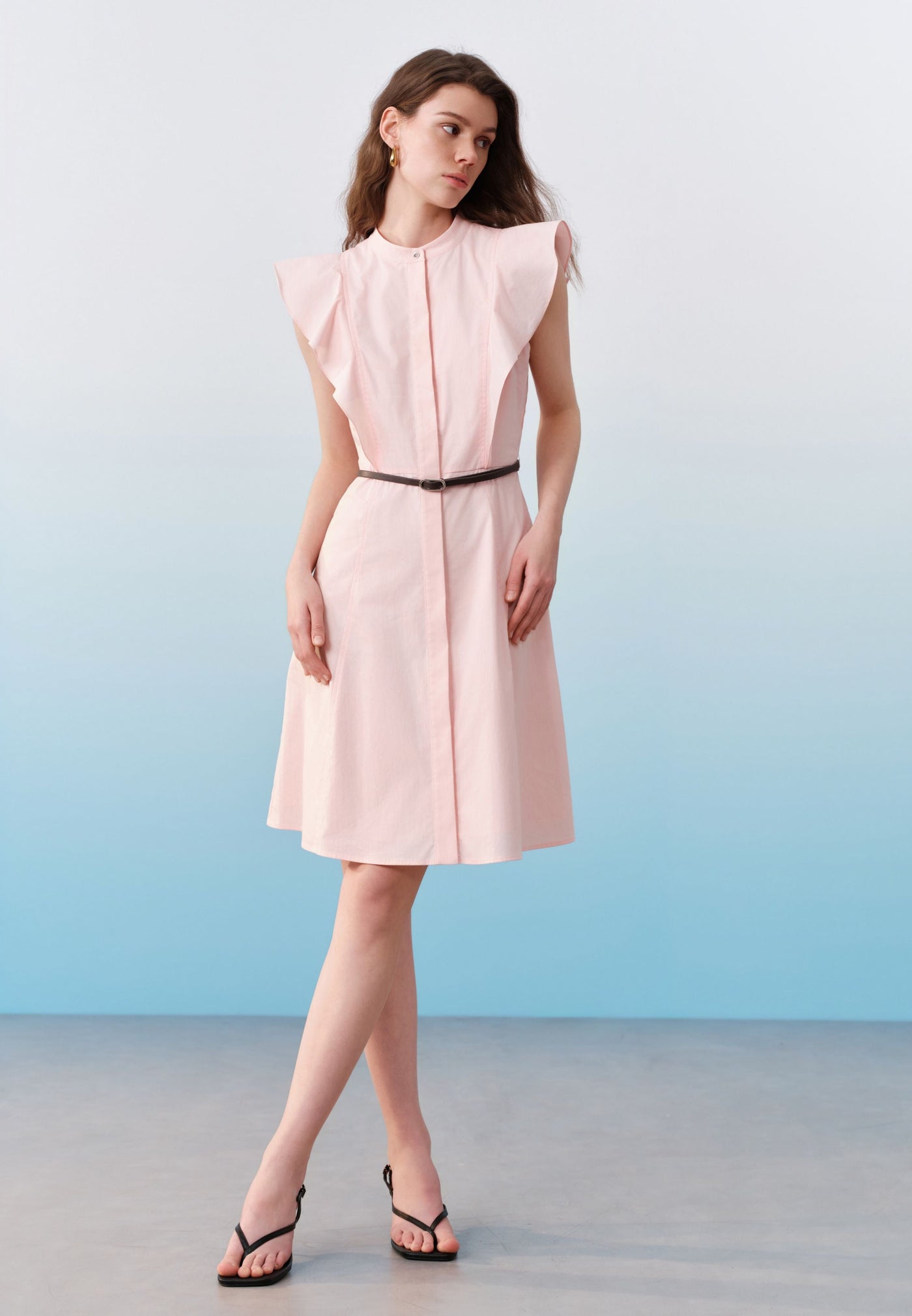 Women Clothing Ruffled sleeves flare dress Fit & Flare – G2000 Thailand