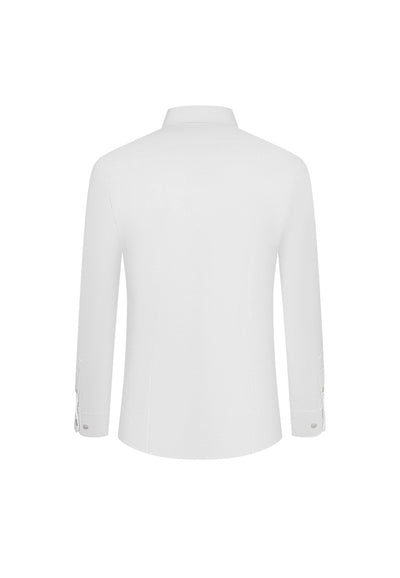 Cvc Spandex Dress Shirt Men Smart Fit - White