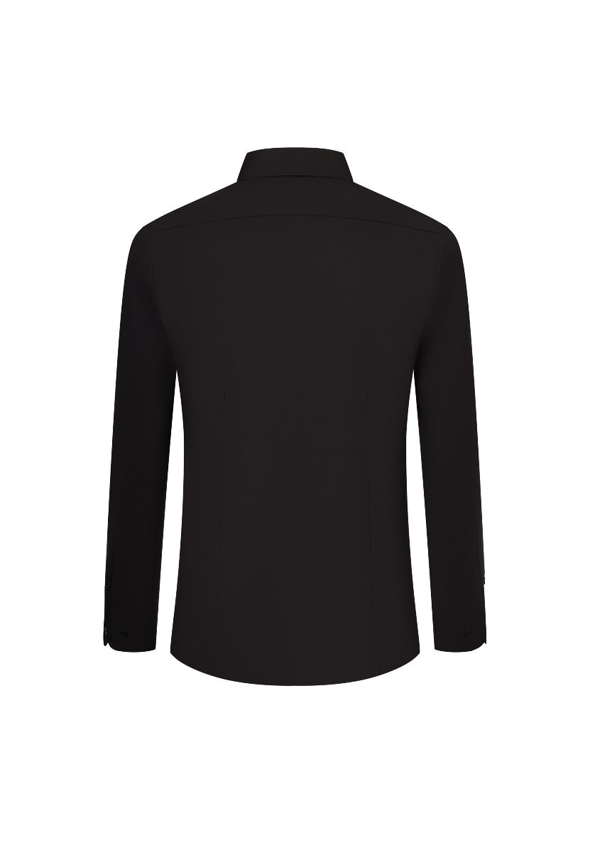 Cvc Spandex Dress Shirt Men Smart Fit - Black