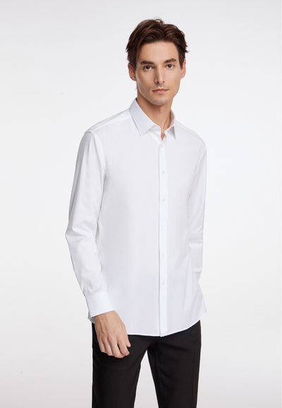 Wrinkle Free Formal Shirt Men Smart Fit - White