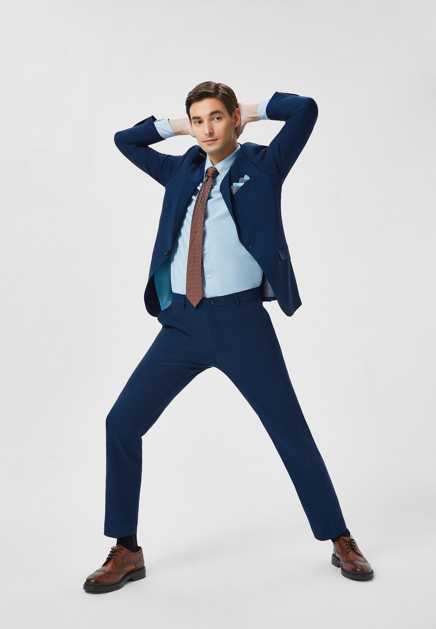 Menporter Twill Suit Blazer Slim Fit - Blue