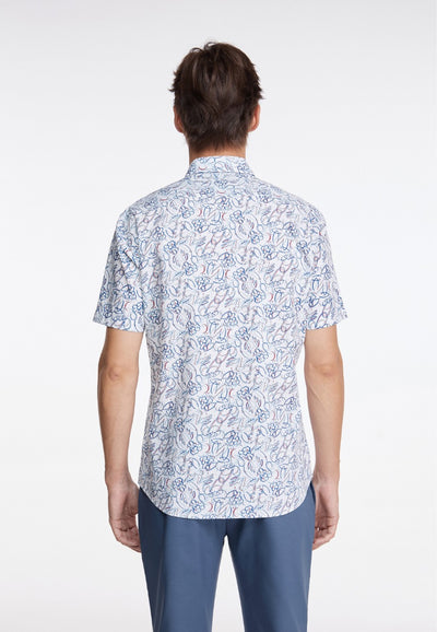 Hawaii Print Shirt Men Smart Fit - White