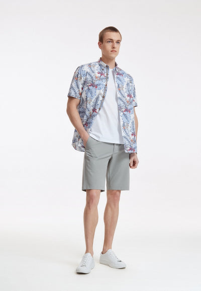 Hawaii Print Shirt Men Relaxed Fit - White