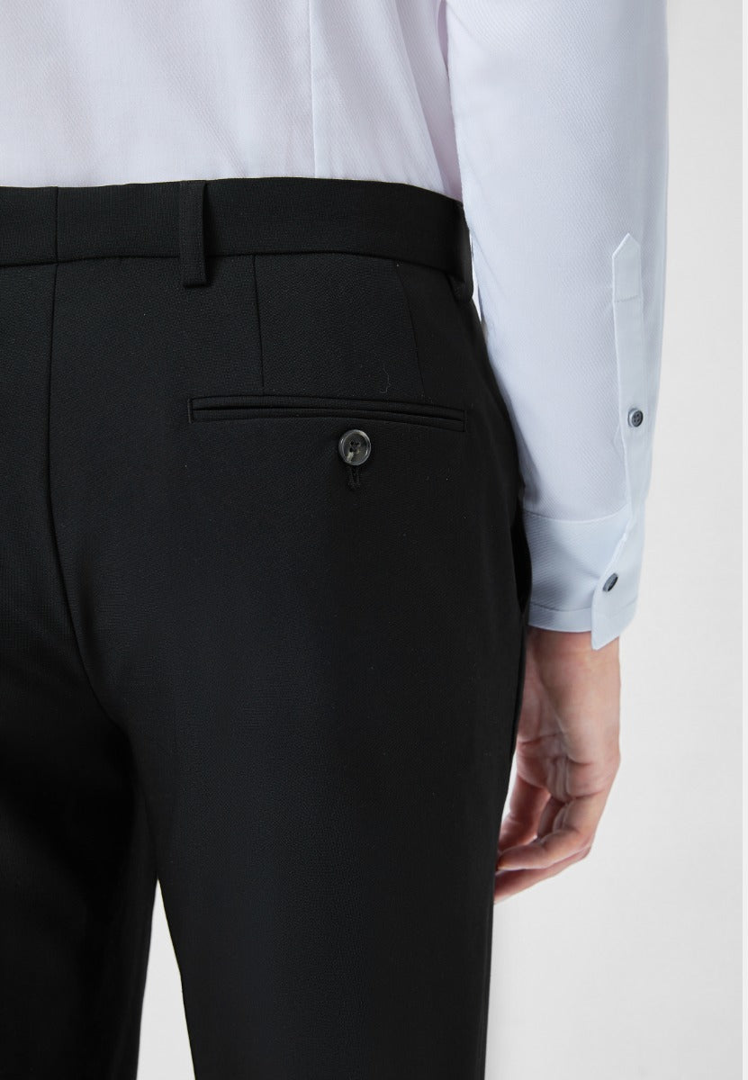 กางเกงขายาวแบบทางการผู้ชาย ทรงสลิมฟิต - สีดำ