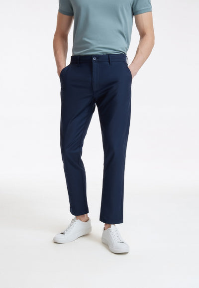 Cody - Soft Cotton Rich Causal Pants Men Slim Tapered Fit - Navy