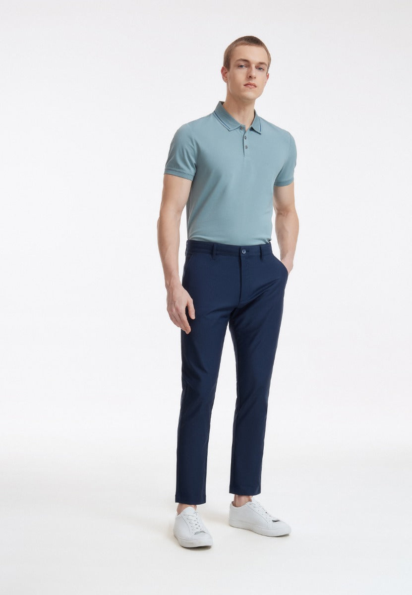 Cody - Soft Cotton Rich Causal Pants Men Slim Tapered Fit - Navy