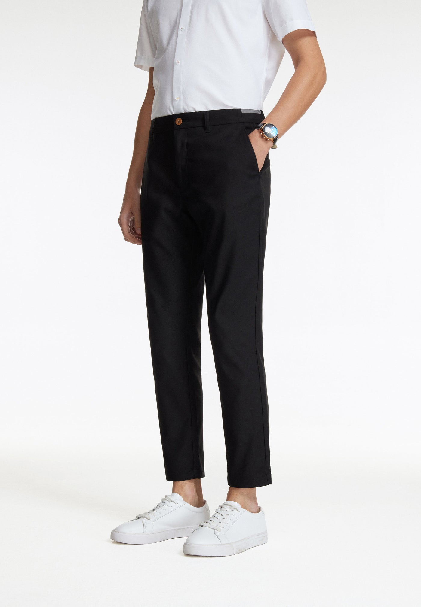 Mencody - Soft Cotton Rich Causal Pants Slim Tapered Fit