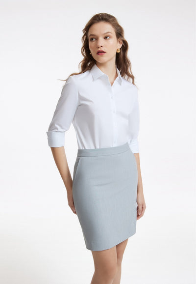 Women Cool & Stretch Shirt Slim Fit - White