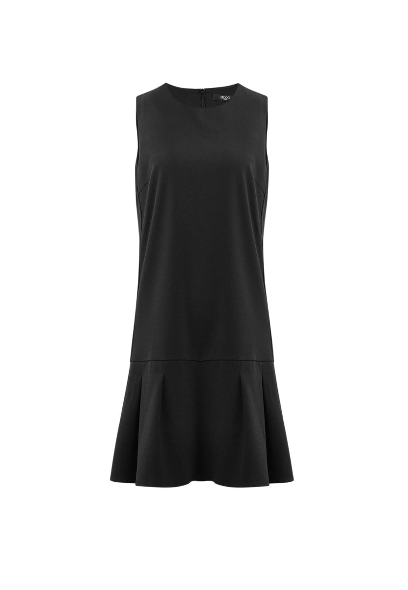 Women Round - Neck Dress Shift Shape - Black