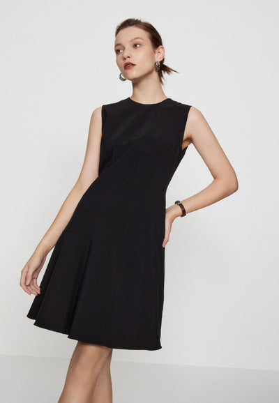 Women V- Neck Dress Fit & Flare Shape - Black